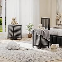 Vista 8 de SMIBUY cesta de lavandería doble con tapa, canasta de lavandería de bambú de 120L con bolsa interior extraíble, clasificador de ropa de 2 secciones