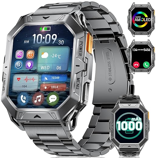 My 2.13-inch AMOLED Military Smartwatch with Big Battery