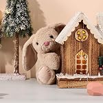 TCBunny Baby Bunny Bedtime Stuffed Animal Plush Easter Stuffers Toy Gifts 11" for Girls, Boys, Kids, (Beige)
