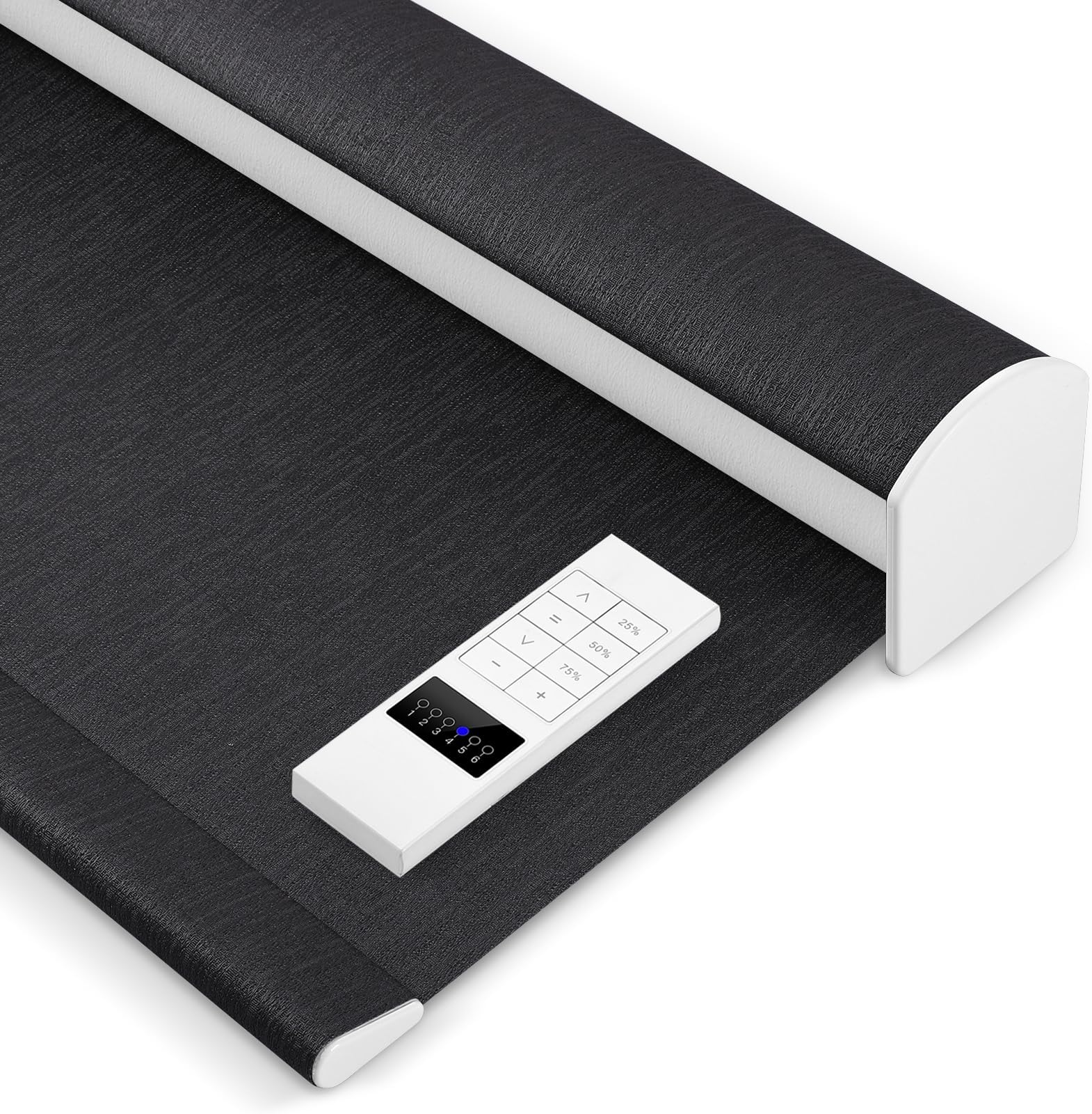 Zshine Motorized Blackout Window Blinds Customize Width (23-95 Inches) Remote Control Wireless and Rechargeable Roller Shades Blinds for Windows, Home, Office, Hotel, Club, Restaurant(82164F)