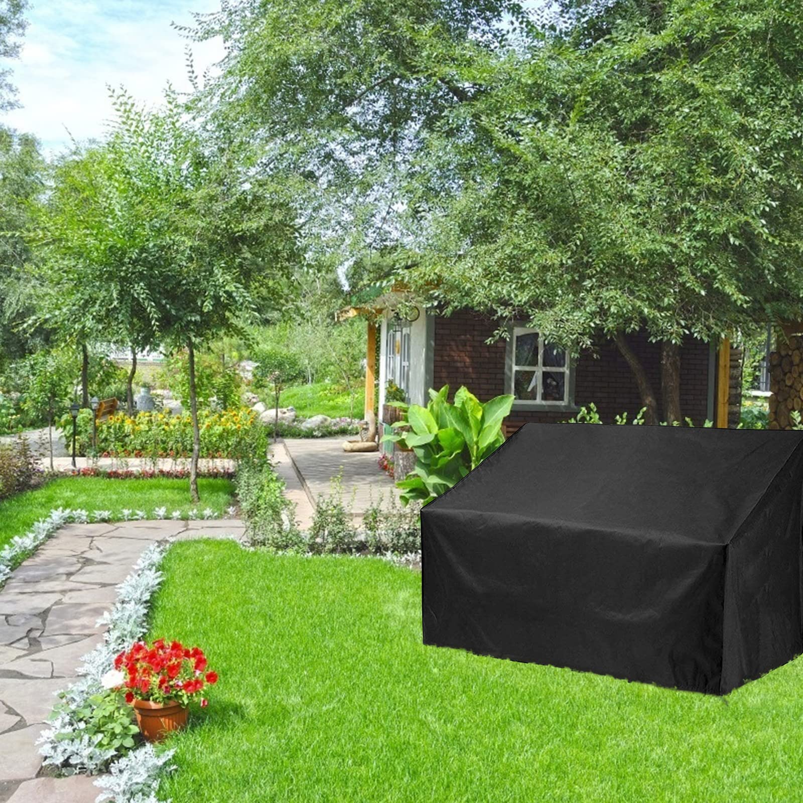 Wodoodporny pokrowiec na ławkę zewnętrzną, 134 x 66 x 89 cm, pasuje do 2-osobowej sofy Loveseat Glider i pokrowca z żywicy UV