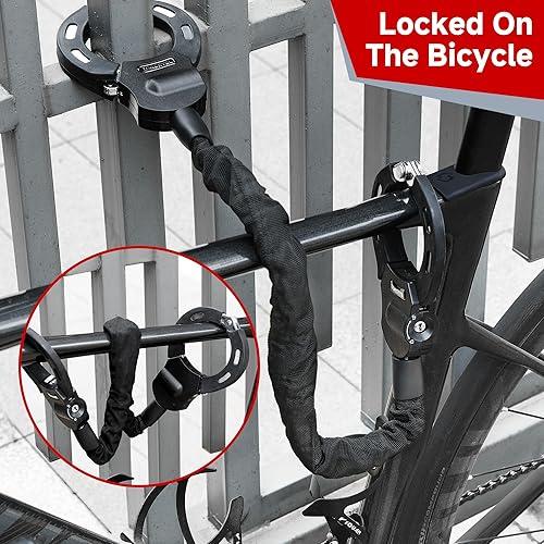 Miniatura 9 de Candado eléctrico resistente para scooter con bolsa de scooter, bloqueo de cadena antirrobo de 0.236 in, seguridad resistente a la intemperie de