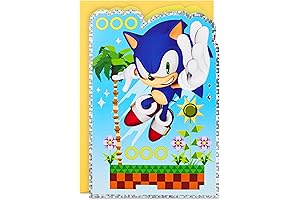 Hallmark SEGA Sonic the Hedgehog Birthday Card for Kids, Teens, Video Gamers