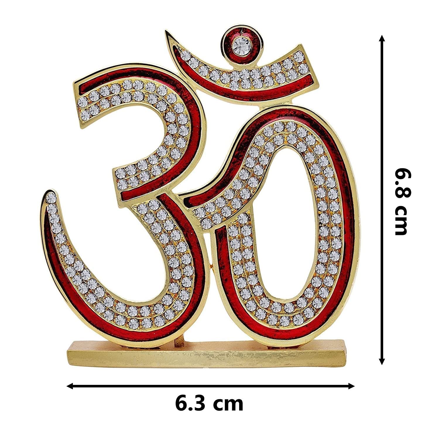 Ek Onkar & Om Symbols - Golden Religious Showpiece -7