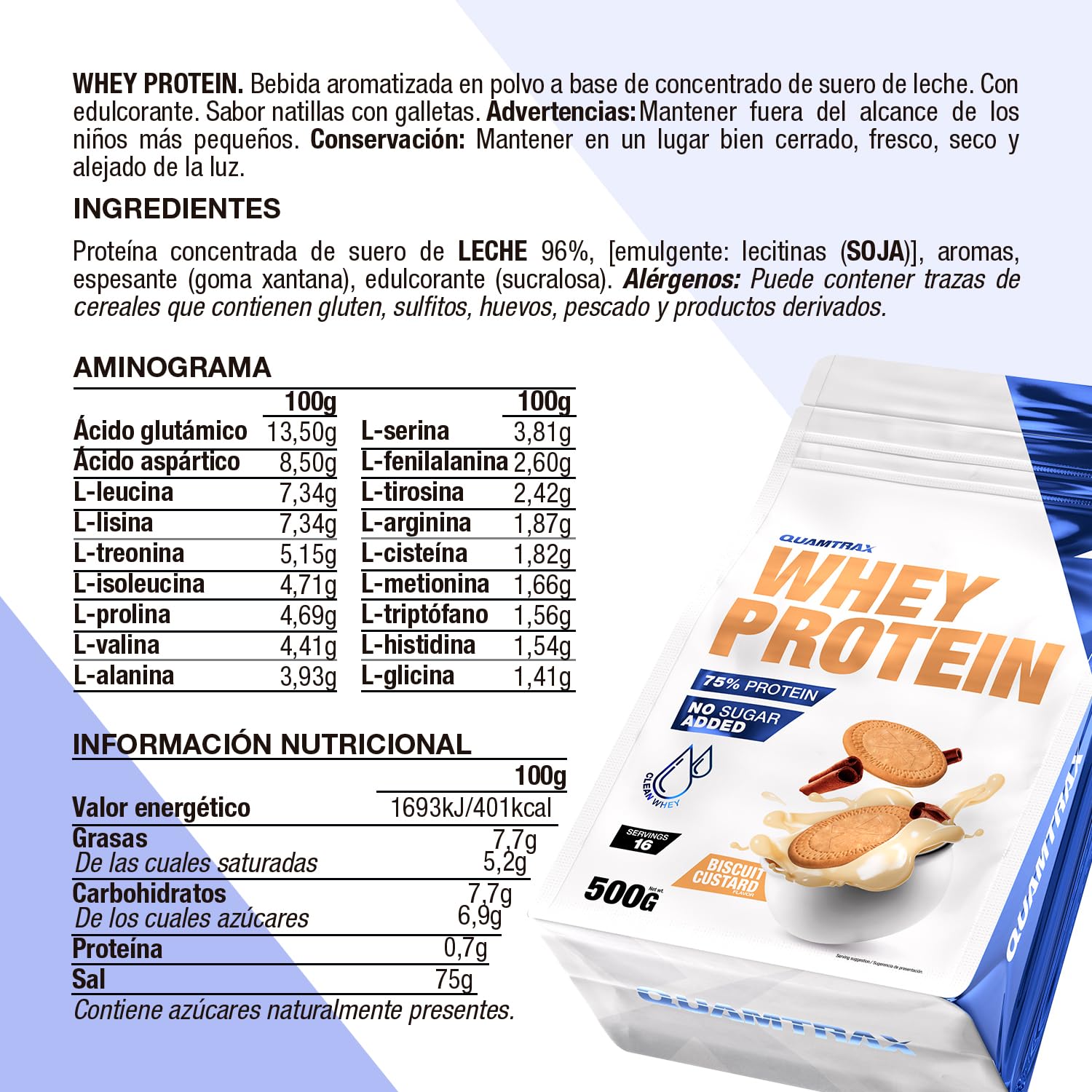 Quamtrax Nutrition - Whey Protein (Proteína de Suero de Leche) - 2 kg - Sabor Chocolate Blanco y Frambuesa - Alto contenido proteico, apoyo en el crecimiento muscular y energía
