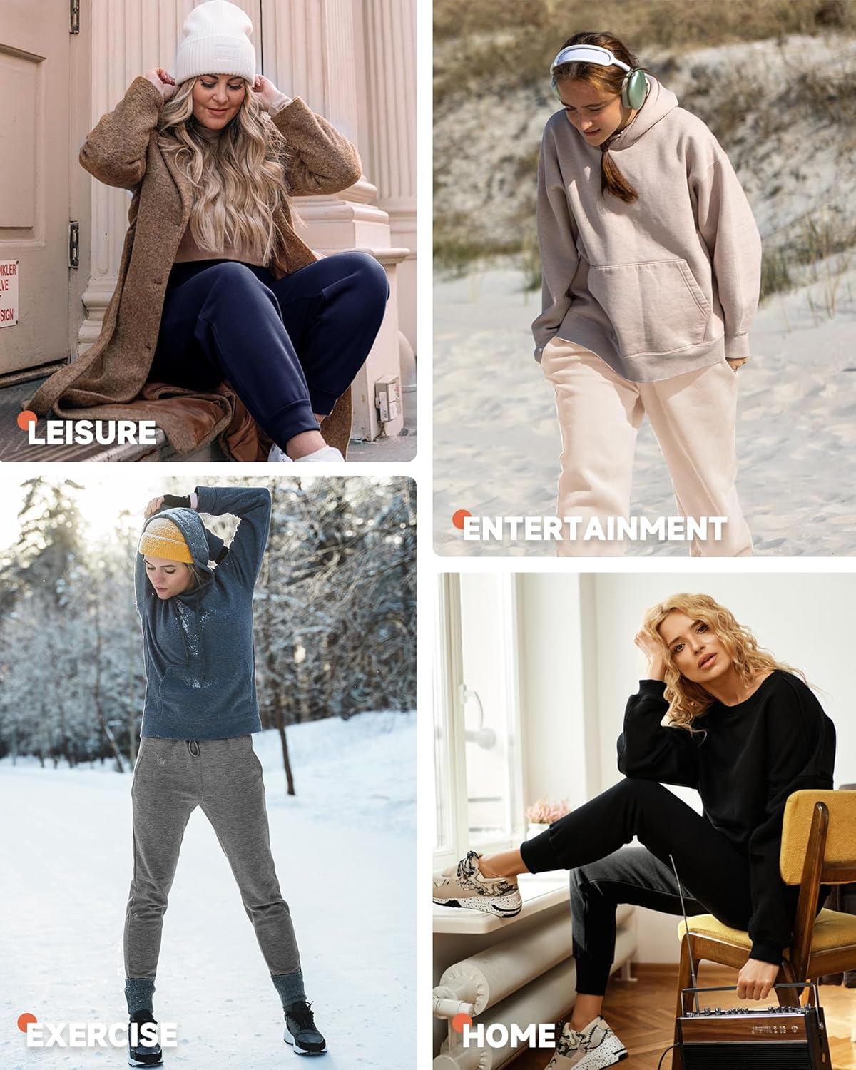 GAYHAY Fleece Lined Sweatpants Women- Winter Warm Sherpa Lined Athletic Joggers Pants with Pockets - Image 5