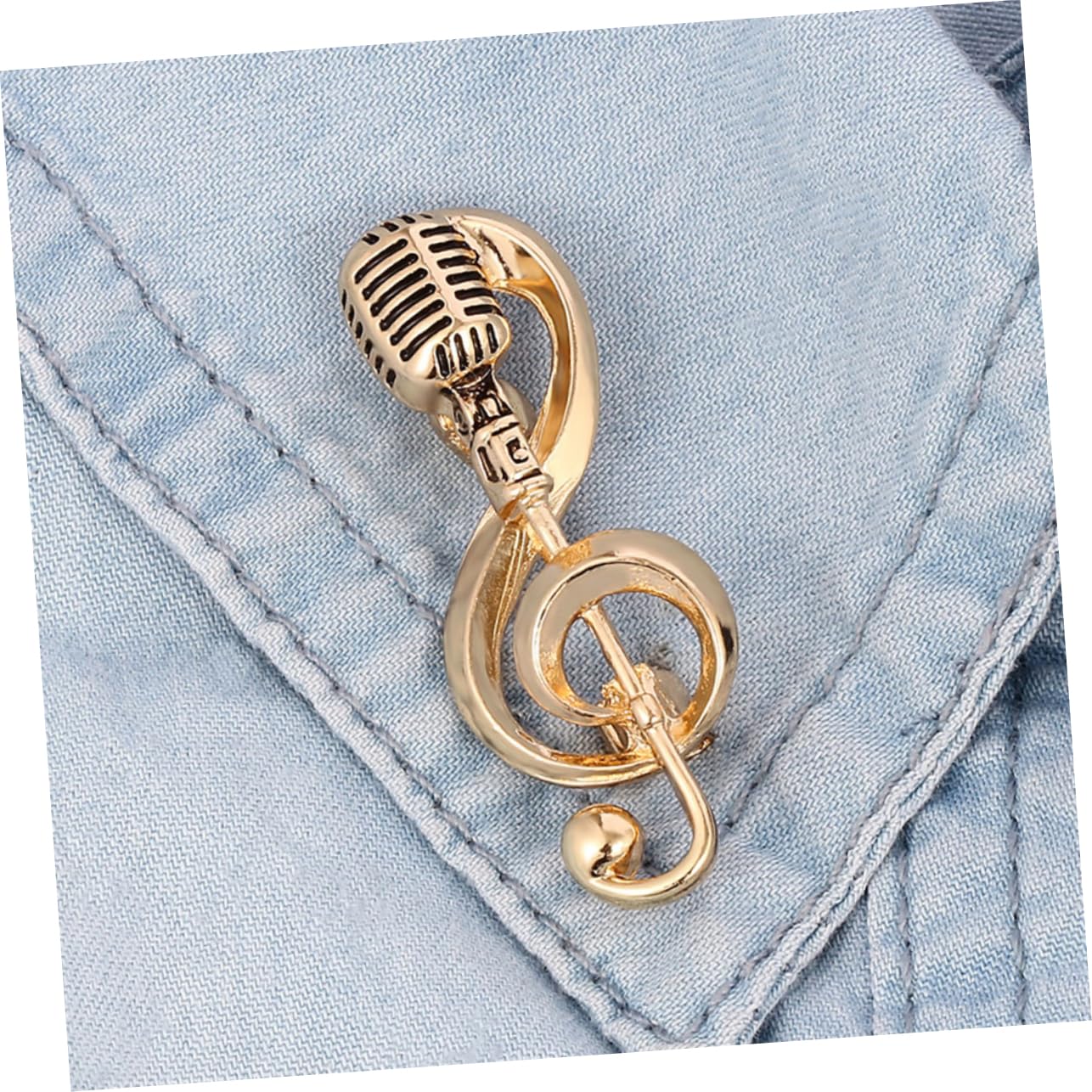 Jewellery Adesivi per Piastre in Acciaio Microfono Donne Accessori Classici Accessori per la Fascia Europea e Americana Fascifica della retrò DECARE Musica A ZINCI Jewellery