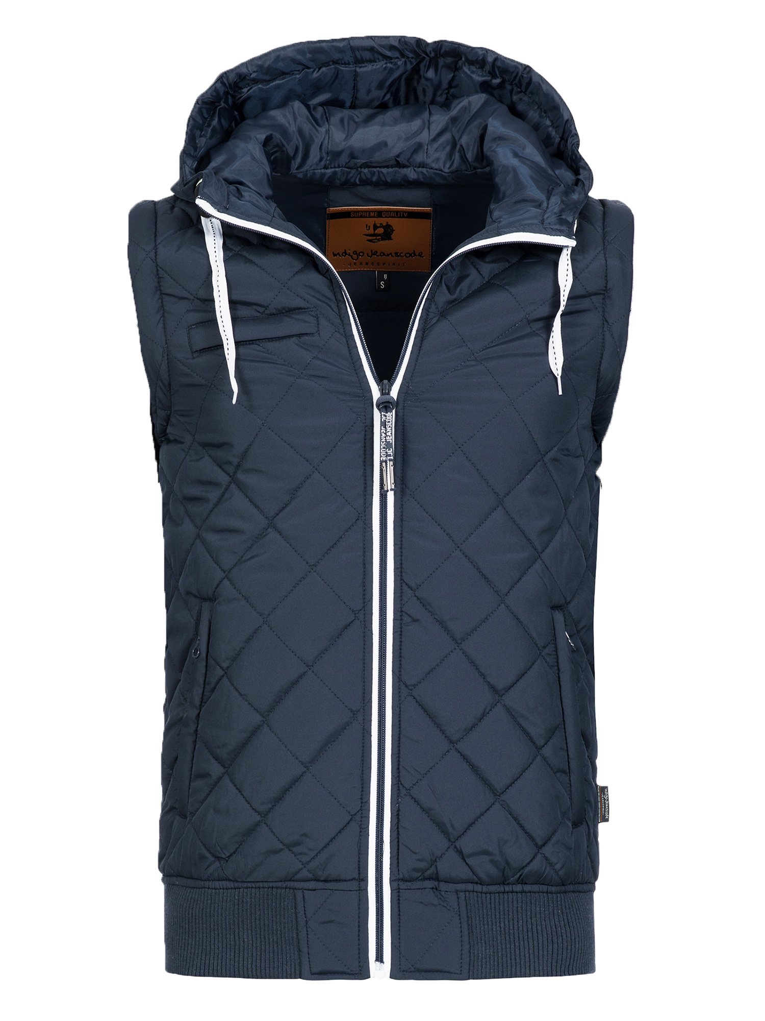 Indicode Herren Harry Jacke mit Kapuze und abnehmbaren Ärmeln Steppweste