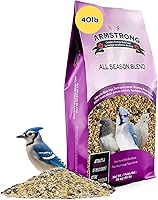 Armstrong All Season Wild Bird Seed Blend 40 lbs - Cut Corn, Wheat, Millet, Black Oil Sunflower for Jays, Doves, Juncos