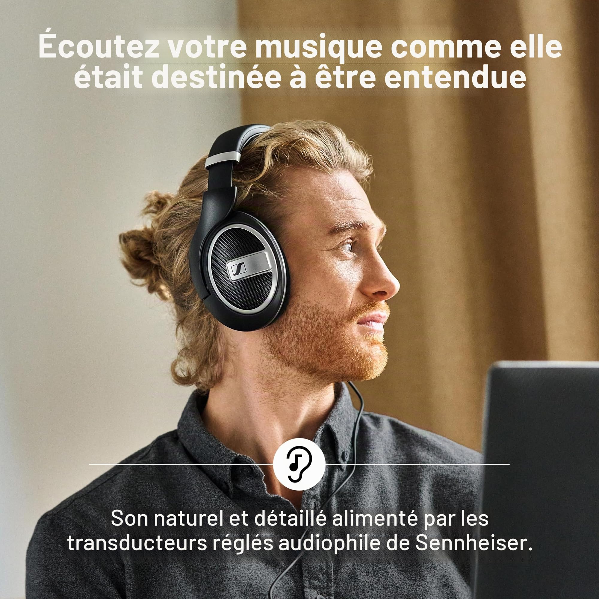Sennheiser HD 599 Édition spéciale, Casque Oreille Circum-Ariculaire Ouvert, Casque a Arceau, Noir [Exclusif Amazon]