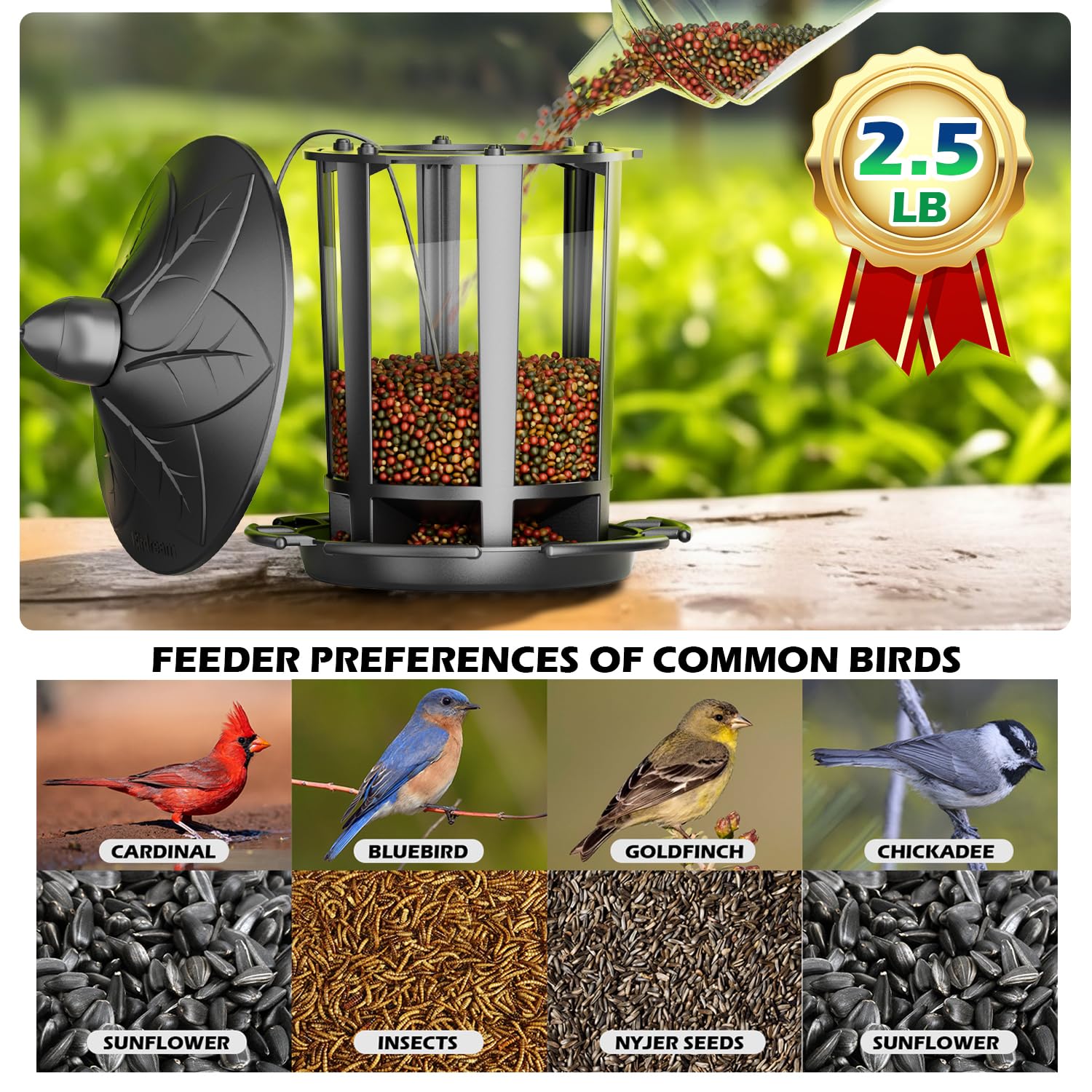Birdream Paquete de 2 comederos para pájaros para colgar al aire libre, requiere montaje, fácil instalación en 1 minuto, encantador diseño de castillo, atrae a cardenales, jilgueros y gorriones, color
