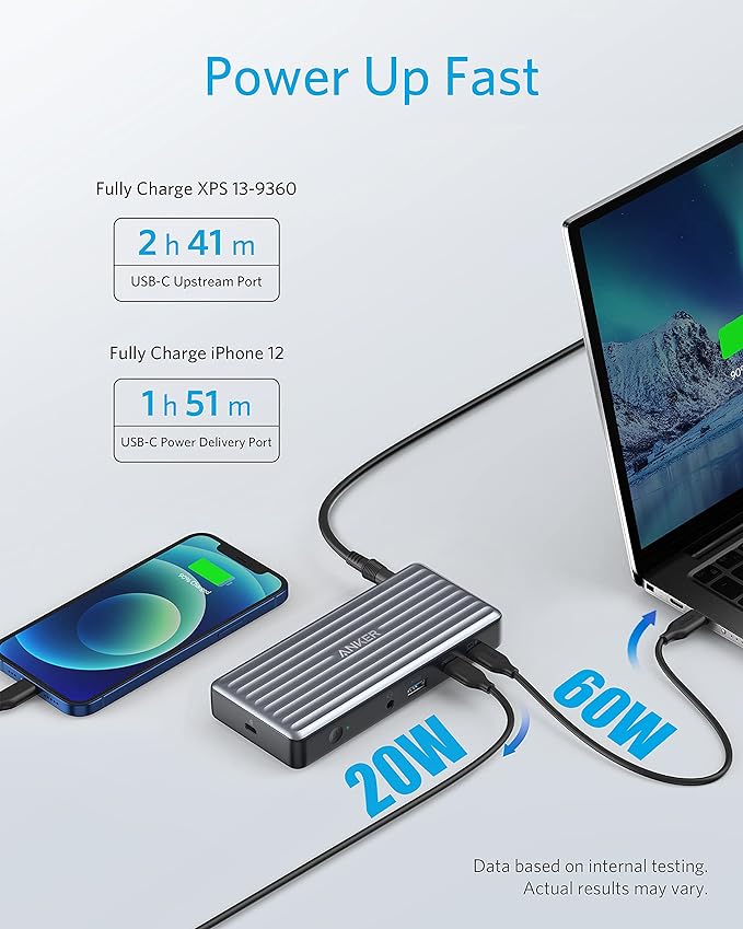 Anker USB C Docking Station, Hub 9 en 1, 60W Carga, 4K HDMI/DisplayPort miniatura 5