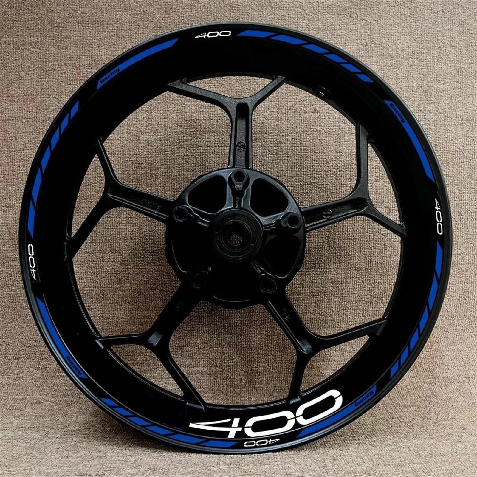 Motorcycle Racing Equipment Accessories Wheel Tire Rim Adhesive Reflective Decal Sticker for Kawasaki Z400 Decorative(Color10)