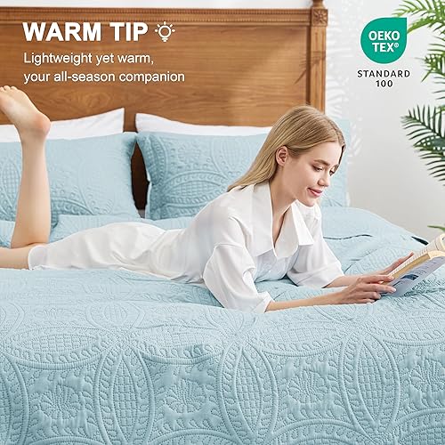 Miniatura 250 de Love's cabin - Juego de ropa de cama de tamaño California King, color beige, colcha ligera de verano con patrón de moneda, para todas las Moneda