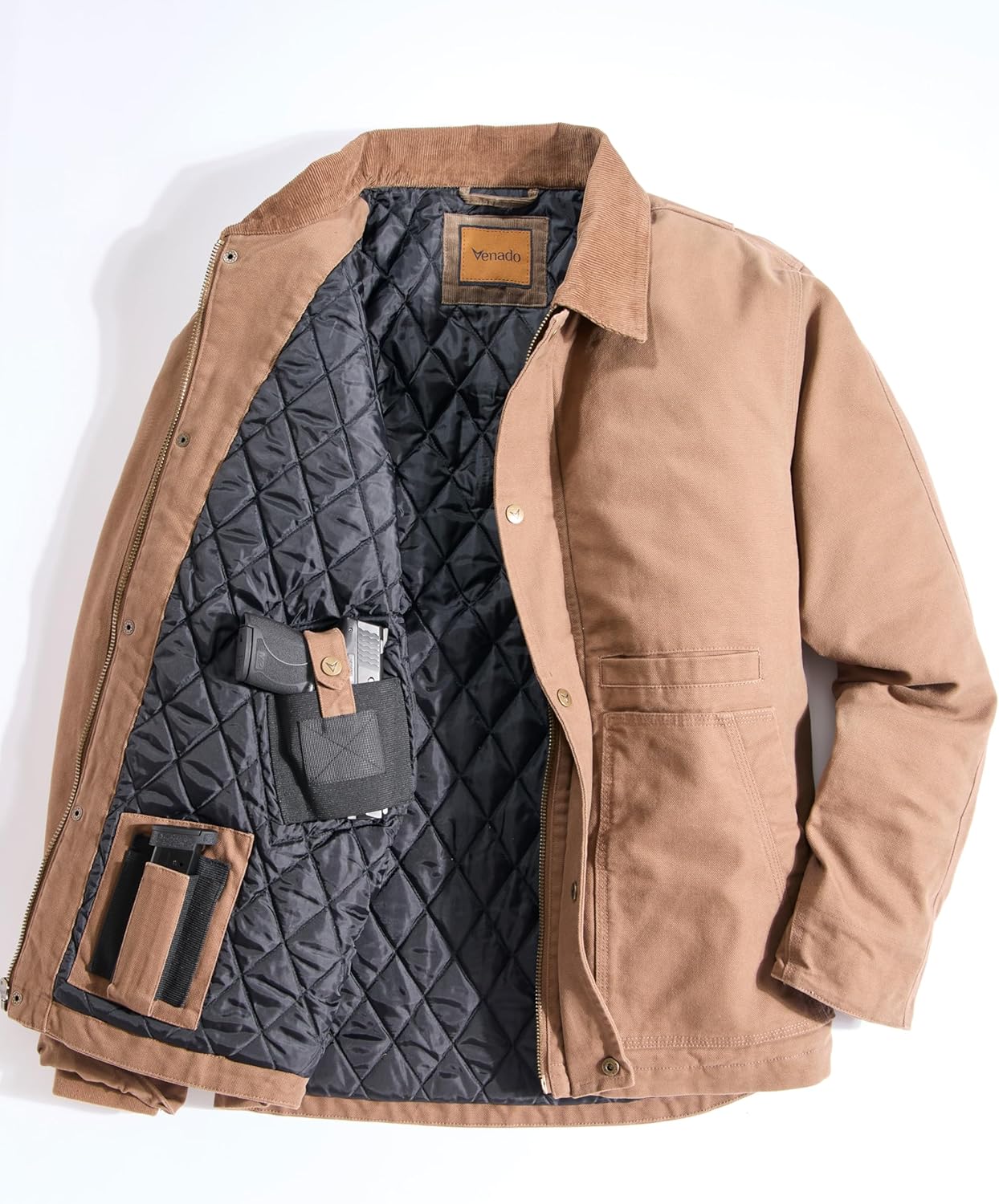 Venado Concealed Carry Jacket for Men - Heavy Duty Canvas - Conceal Carry Pockets - Image 2