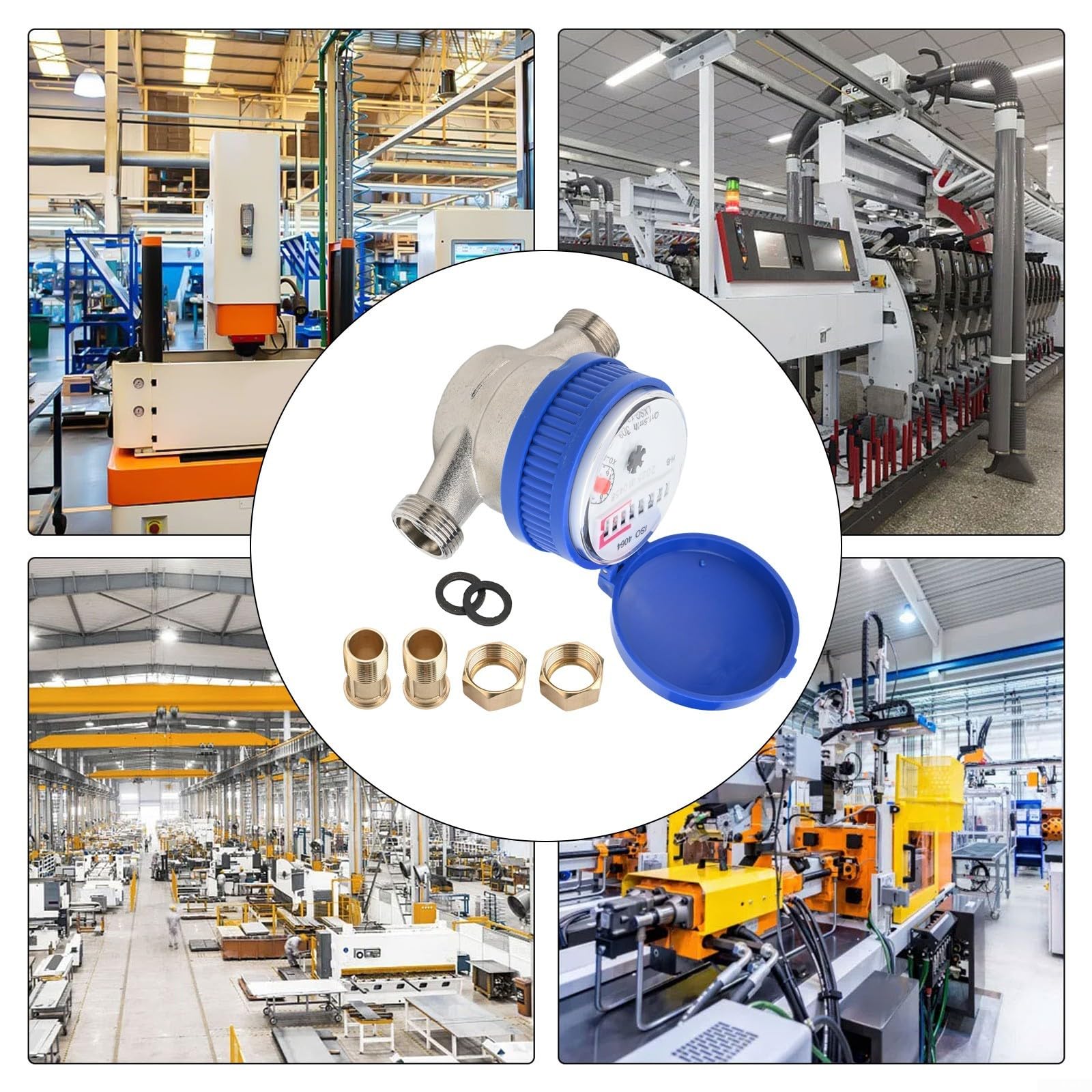 Single Flow Dry Kaltwasserzähler 1/2 Zoll, Vollkupferkörper mit Magnetantrieb, 99999.999 Ablesung, vertikale oder horizontale Installation für Gartenhaus,