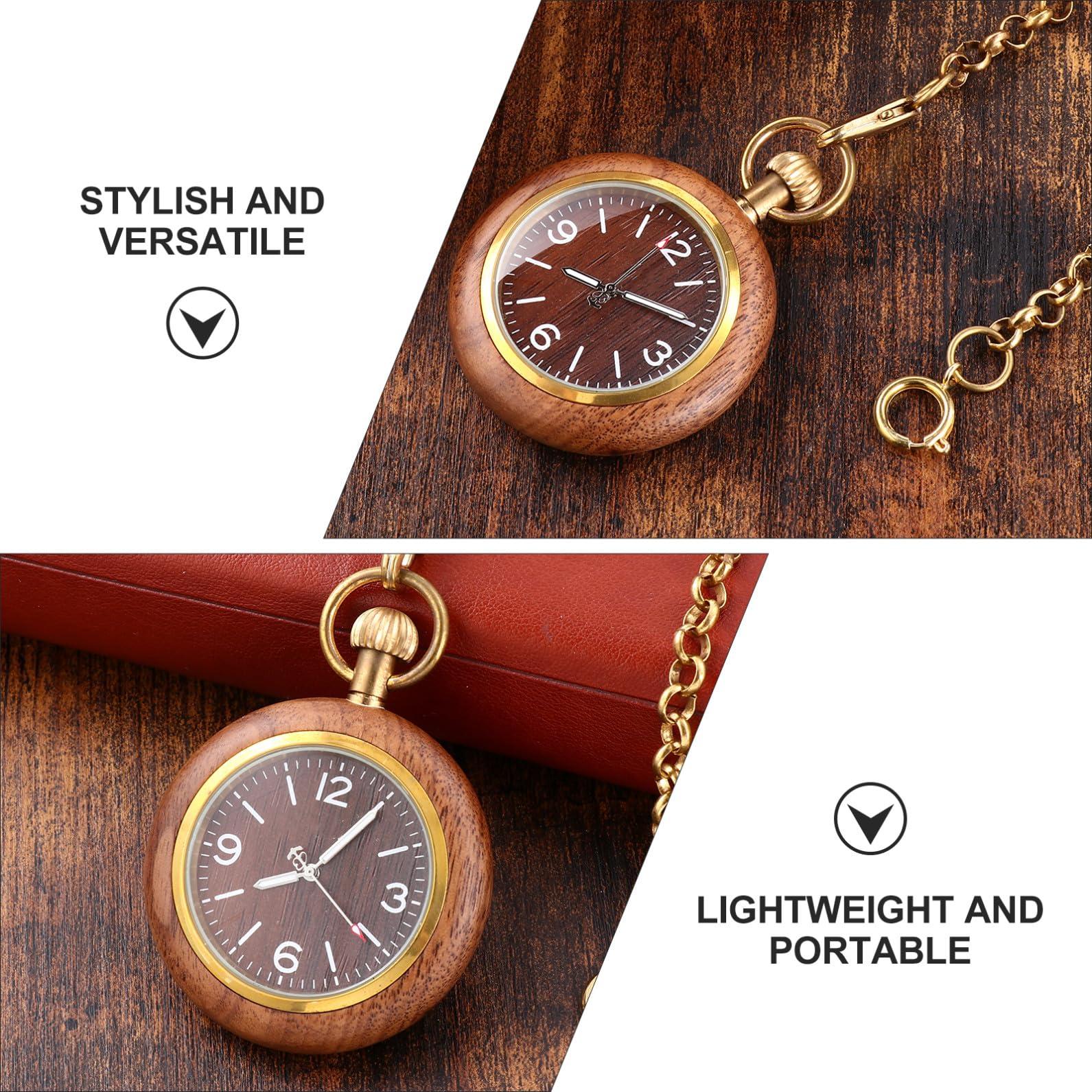 Toyvian Reloj de Bolsillo Precisión Vintage de Aleación, Movimiento de Cuarzo Estilo Clásico para Obsequio