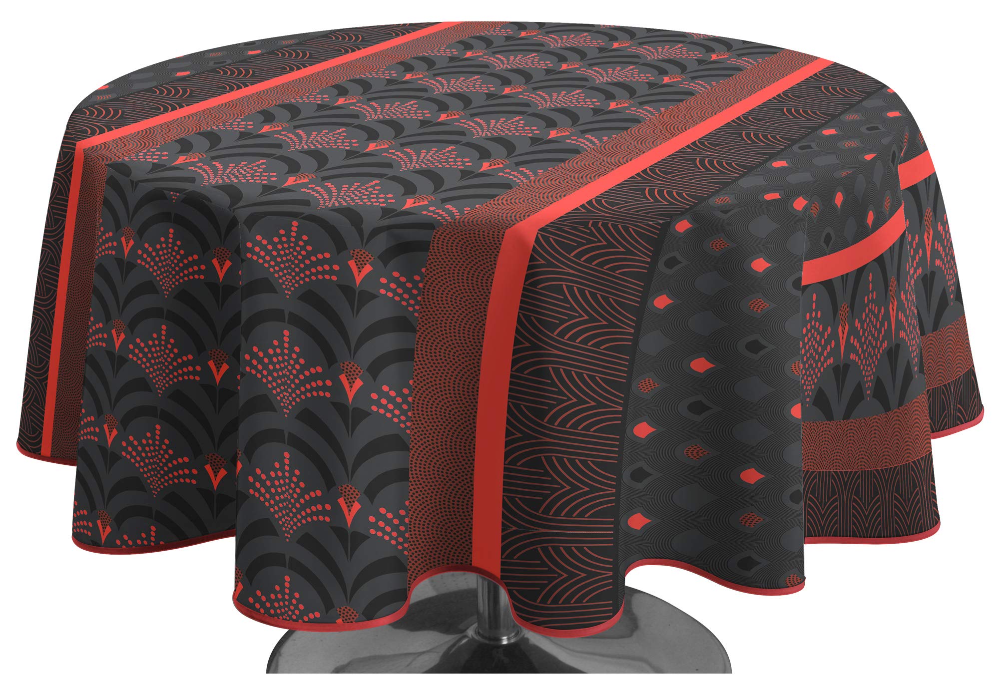 Le linge de Jules Mantel Antimanchas Phenix Rojo - Redondo 160 cm