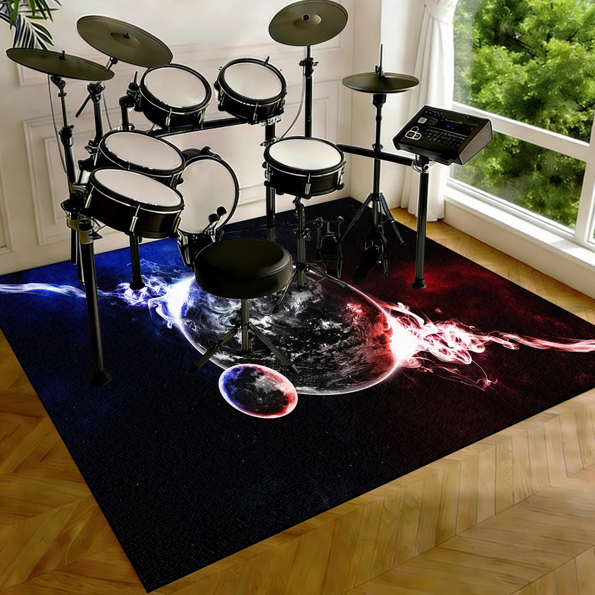 230 x 180 cm Tappeti per Batteria Tappeto Insonorizzato Tappeto Drum Professionale Tappetino Batteria Tappetino per Batteria Acustica Coperta Antiscivolo Insonorizzata Tappetino Batteria Elettronica