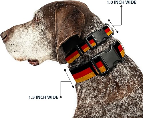 Miniatura 2 de Buckle-Down Collar de clip de plástico, bandera alemana envejecida, 1 pulgada de ancho, se adapta a cuello de 15 a 26 pulgadas, grande