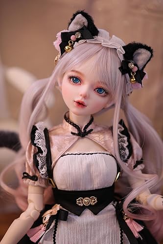 Miniatura 5 de VLEYAN Muñeca BJD pintada a mano, muñeca de princesa articulada de bola de 13 de 22.8 pulgadas, cuerpo de PVC con 31 articulaciones móviles, regalo