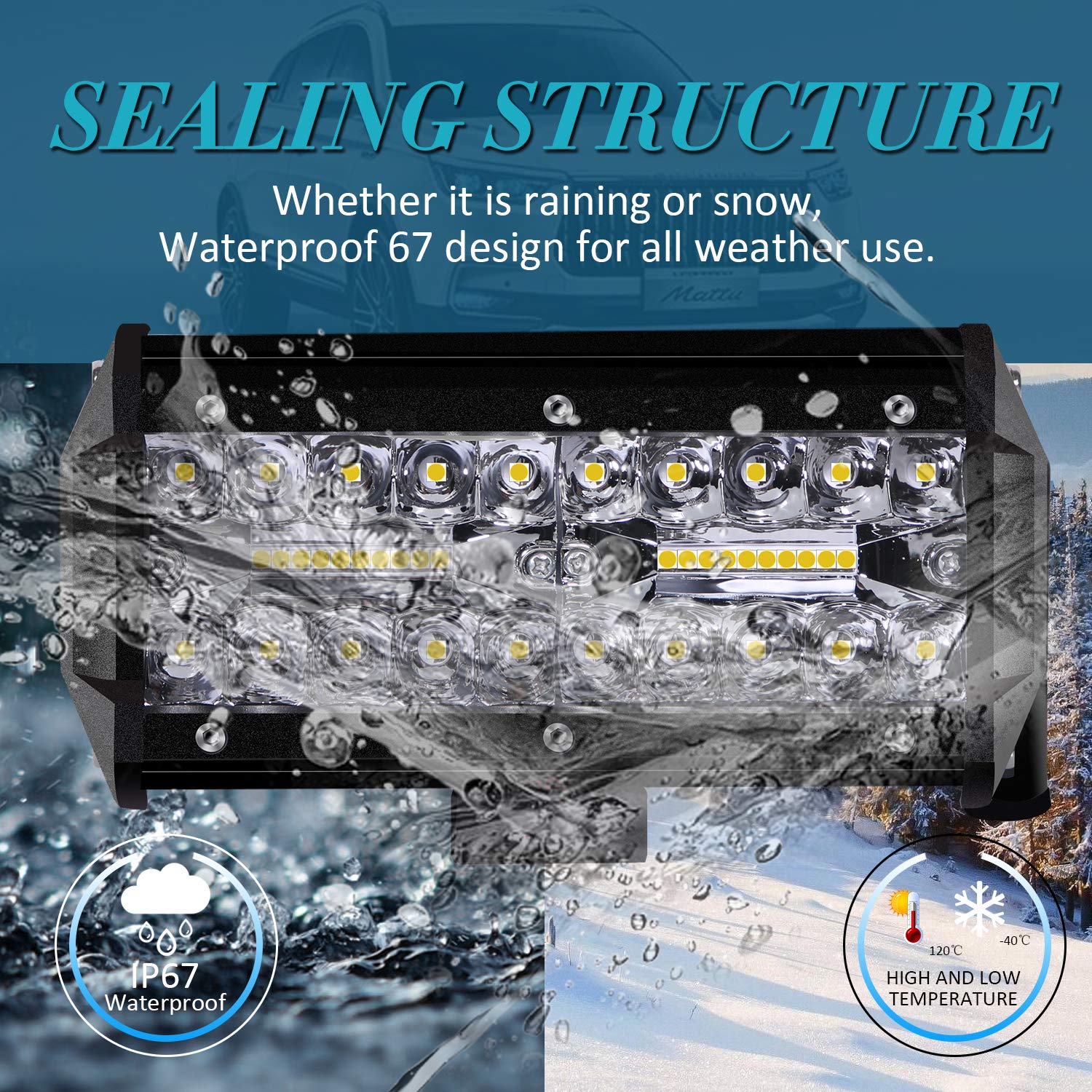 Faro LED Lavoro AMA 30W - 2850 Lumen, IP67/IP69K, Per Trattori E Macchine Agricole - Foto 2