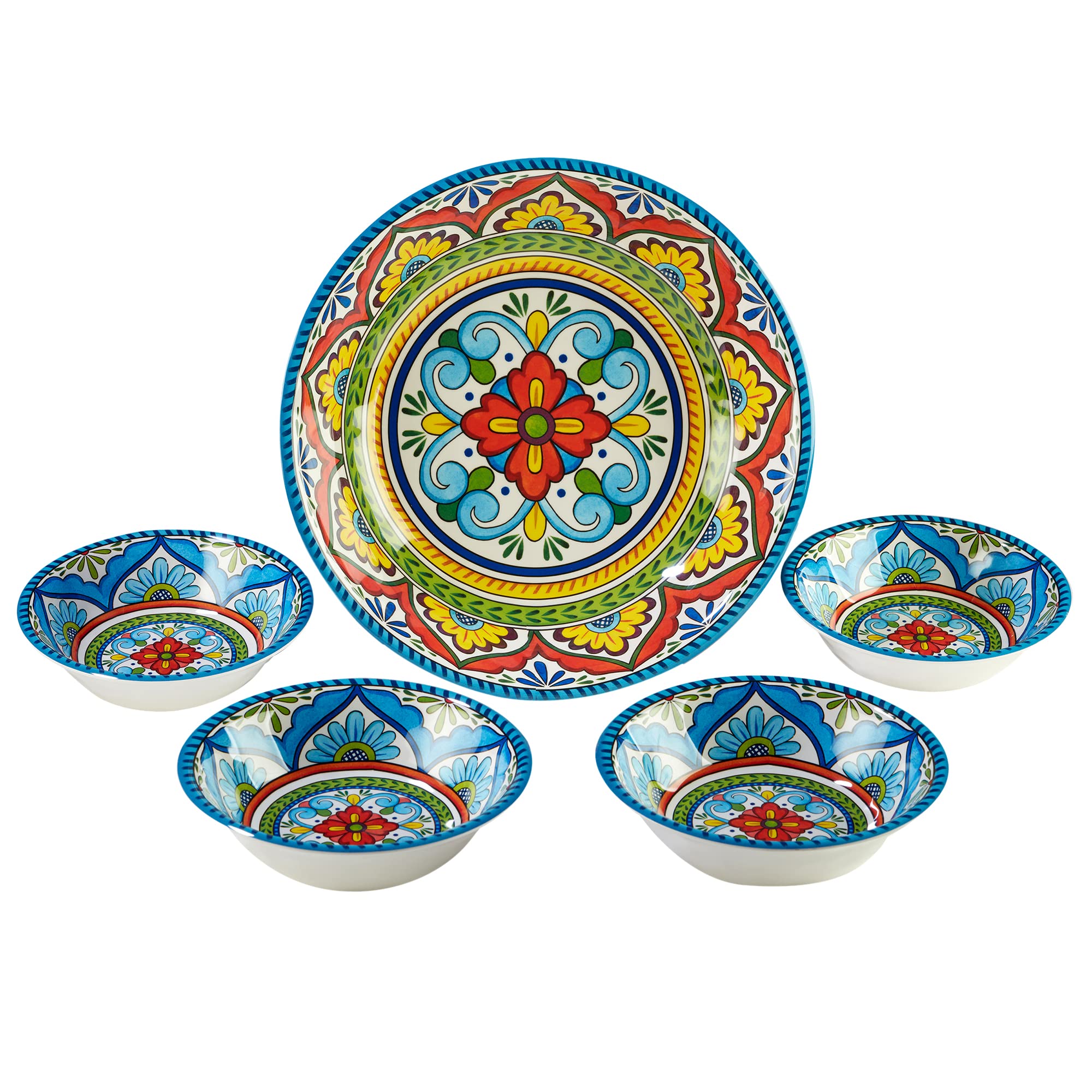 Certified International Seville 5 Piece Salad/Serving Set, Multicolor