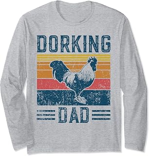 Farming Breed - Vintage Dorking Chicken Dad Long Sleeve T-Shirt