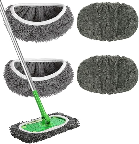 Miniatura 7 de 4 almohadillas de microfibra reutilizables lavables para trapeador, almohadillas húmedas compatibles con Swiffer Sweeper, paños de barrido seco,
