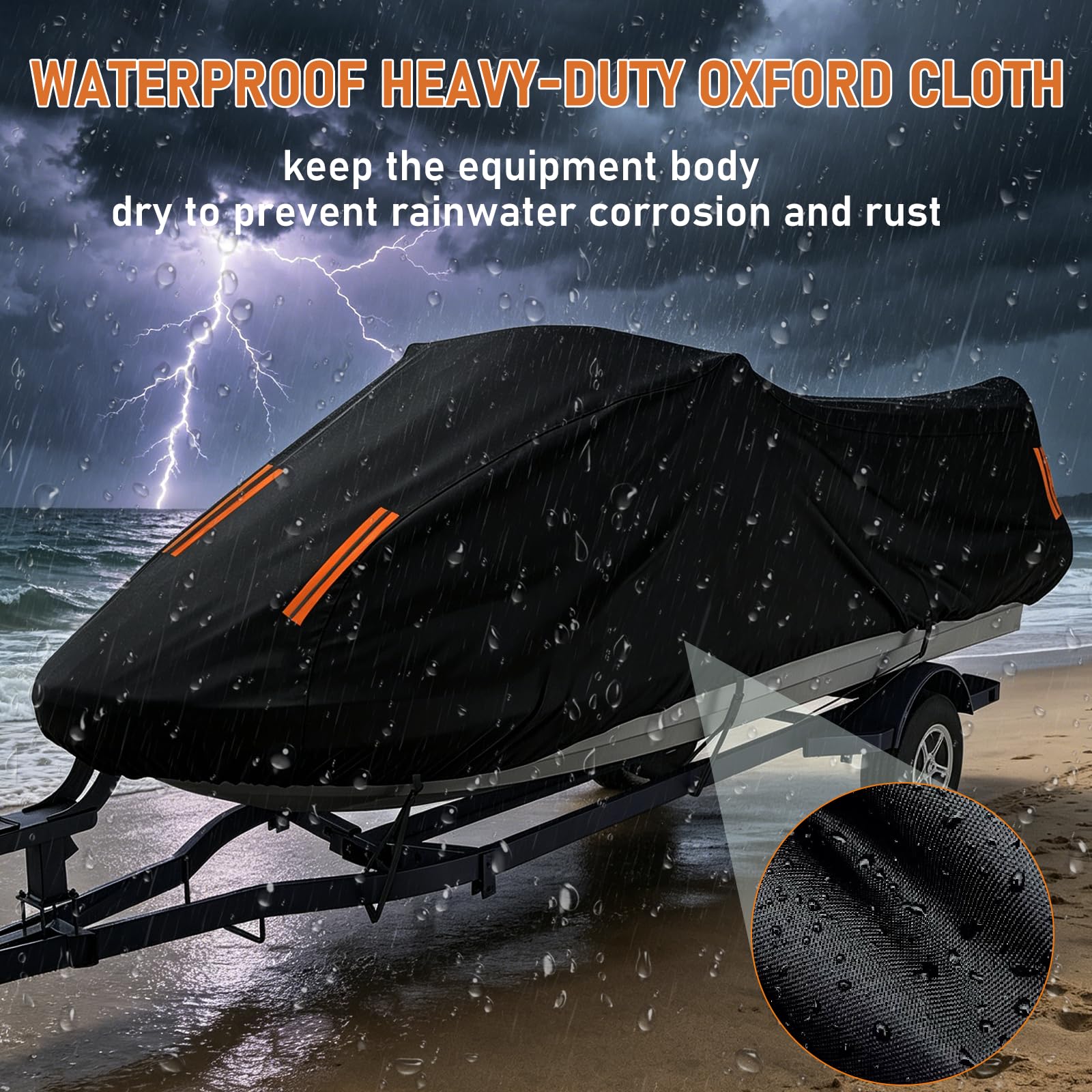 Funda Impermeable para Moto acuática para Sea-Doo GTX 300 2022-2024,Fundas Motos acuáticas 300D Oxford,Resistentes Rayos UV y para Todo Tipo de Clima con Bolsa de Almacenamiento