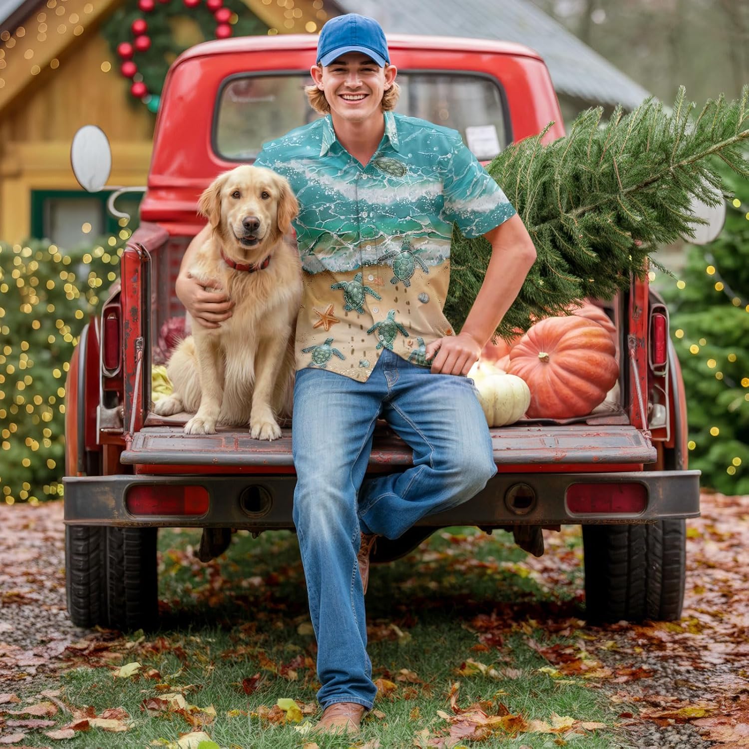 HUNTFAMI Hawaiian Button Down Shirt Unisex, Short Sleeve Tropical Summer Shirt for Beach, Spring, Holiday & Birthday Gift - Image 9