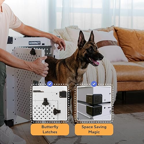 Miniatura 5 de Impact - Jaula indestructible para perros de ansiedad extrema para perros extra grandes - Jaula de perro resistente a prueba de fugas para