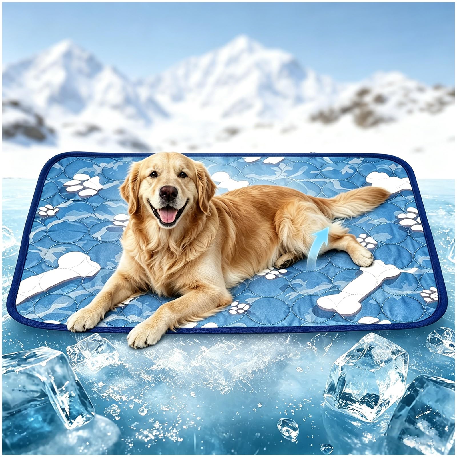 Tappetino Refrigerante Per Cani Gatti 100X70CM,Tappetino Rinfrescante Auto-Raffreddante Antiscivolo Per Cani Gatti,Pieghevole Lavabile,Adatto Per Pavimenti,Divani Gabbie Per Animali Domestici