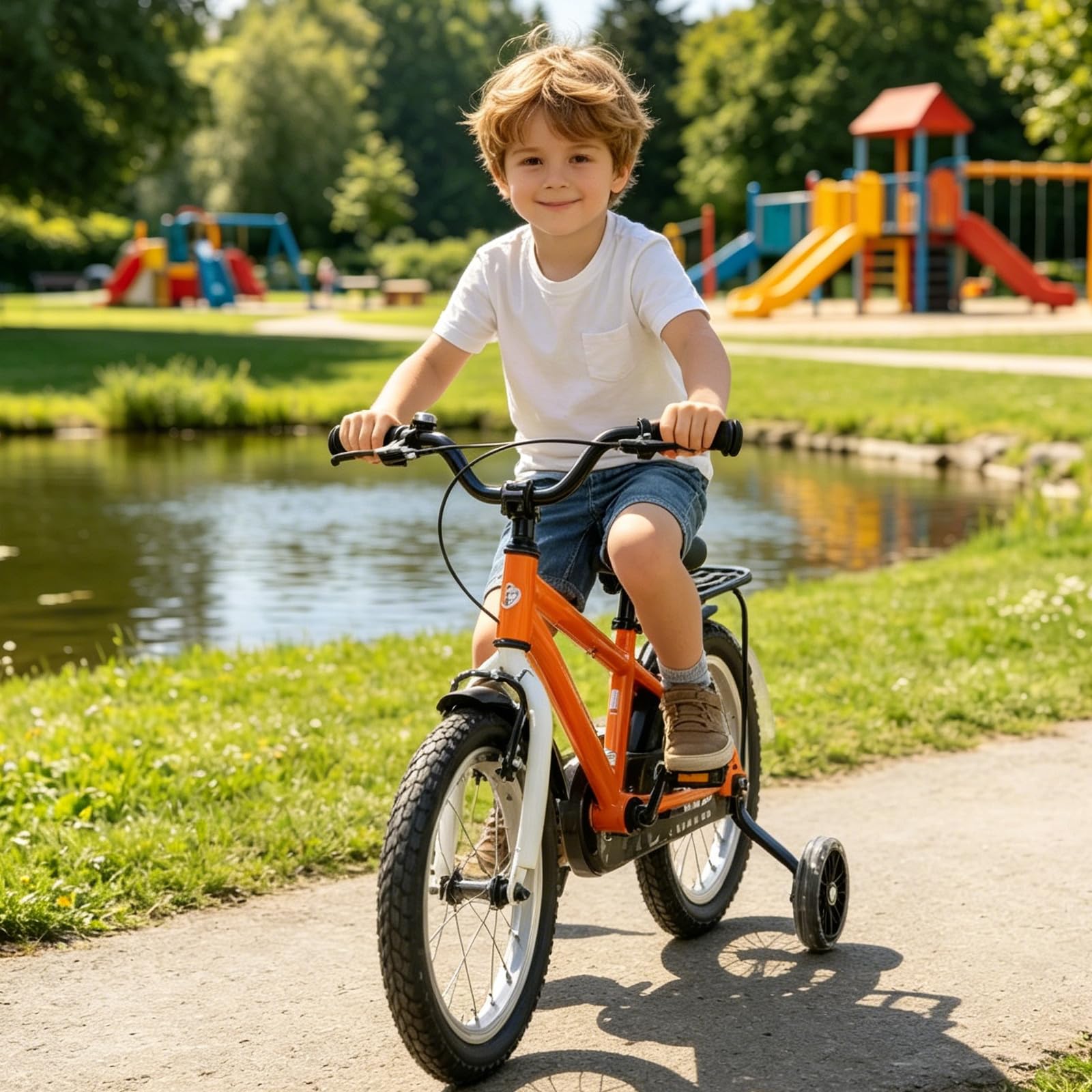 Auxiliaire Roue Bicyclette, 1 Paire Stabilisateur Velo Enfant Noires, Roulette Velo Universelle avec Roues Flash Muettes, Roulette Velo pour Vélo à Vitesse Unique de 12 14 16 18 20 Pouces