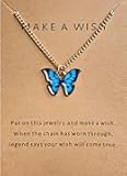 Cute Butterfly Pendant Necklace Jewelry Gifts For Women Dainty Stuff With Message Card