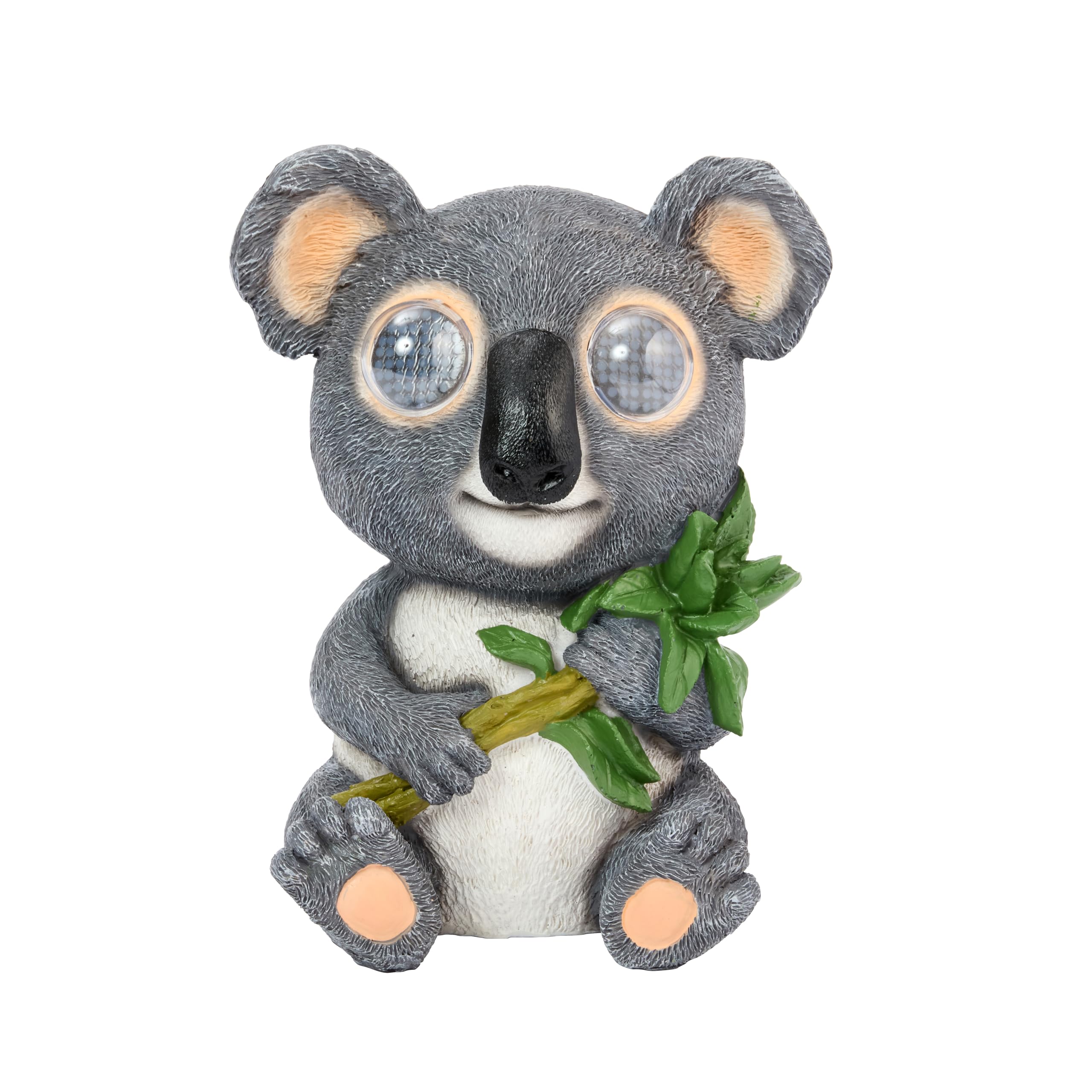 Garden Mile Adorno solar de koala de jardín – Koala LED parpadeante alimentado por energía solar, decoración al aire libre, estatua de resina resistente a la intemperie con luces LED para patio,