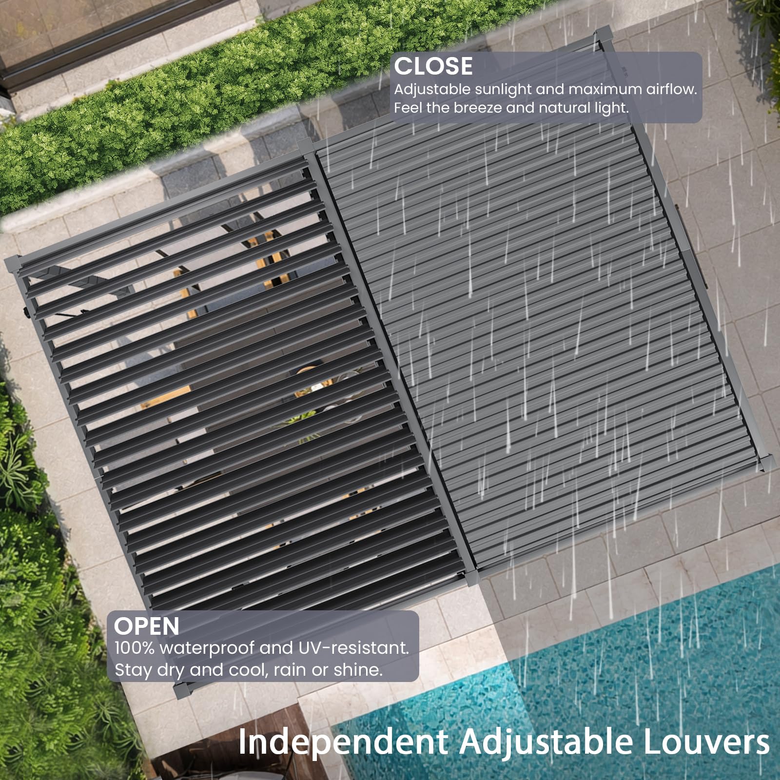 Best Louvered Pergola Picks for 2026 6 SAILARY Louvered Pergola 10' x 13', Outdoor Aluminum Pergola with Reinforced Ste - product photo