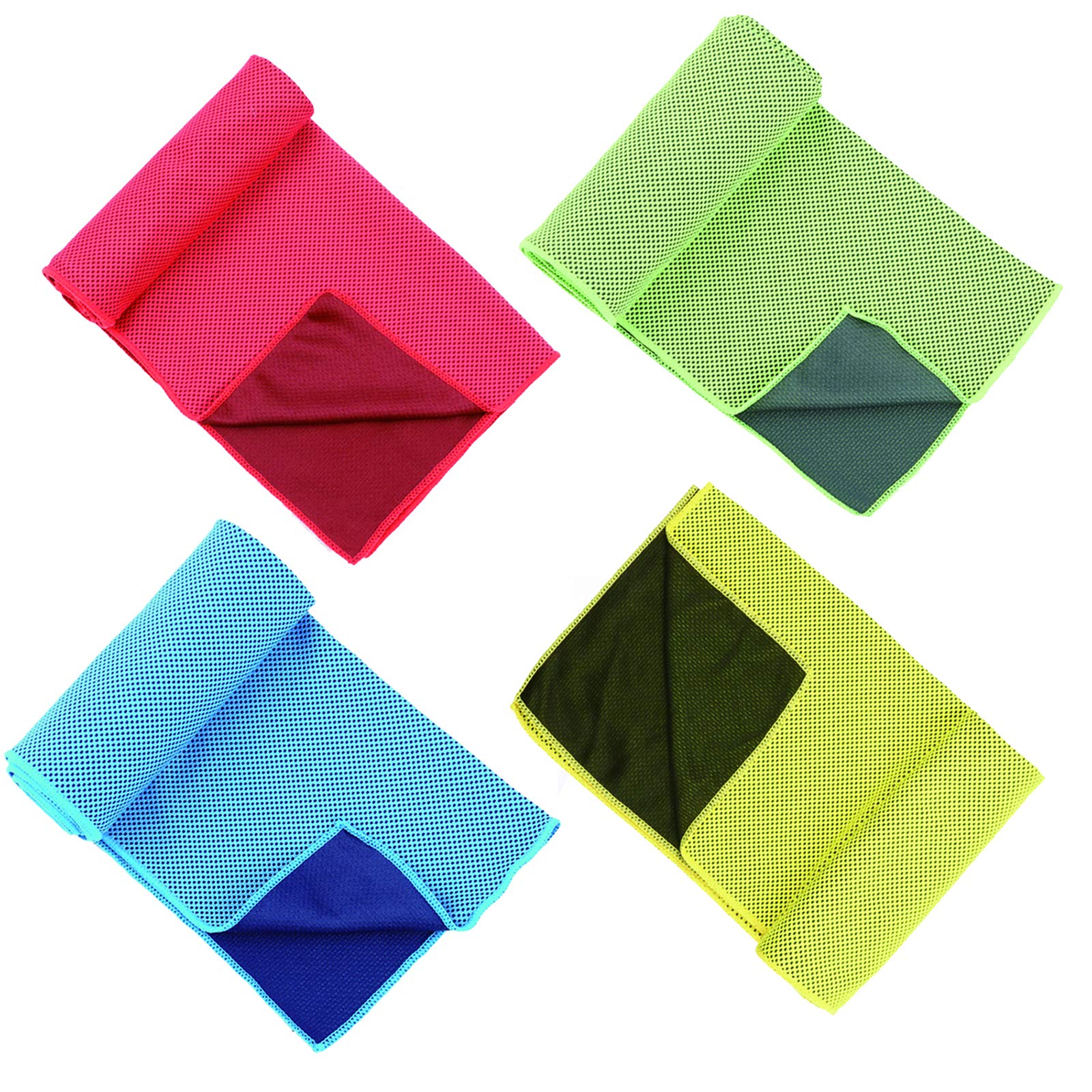GeekerChip Microfiber Ice Towel [4 Pieces]Cooling Towel with Strong Water Absorption and Quick Drying,Suitable for All Kinds of Sports,Camping,Travel or Gifts