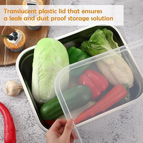 Miniatura 5 de Suttmin Paquete de 8 sartenes de hotel de tamaño 12 para mesa de vapor con tapa de plástico PP, sartenes de restaurante, sartenes de catering,