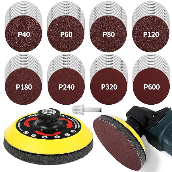 Pomsare 125 mm Schleifscheiben-Set mit M14-Schraubteller