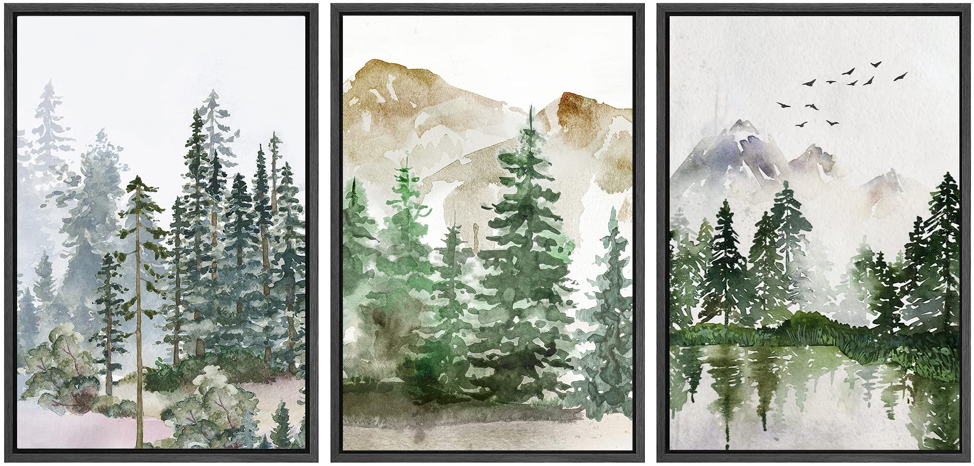 SIGNWIN Framed Canvas Print Wall Art Set Coastal Serenity Abstract Seaside Illustrations Modern Art Decorative Rustic Calm/Zen for Living Room, Bedroom, Office - 24"x36"x3 Natural — view 56