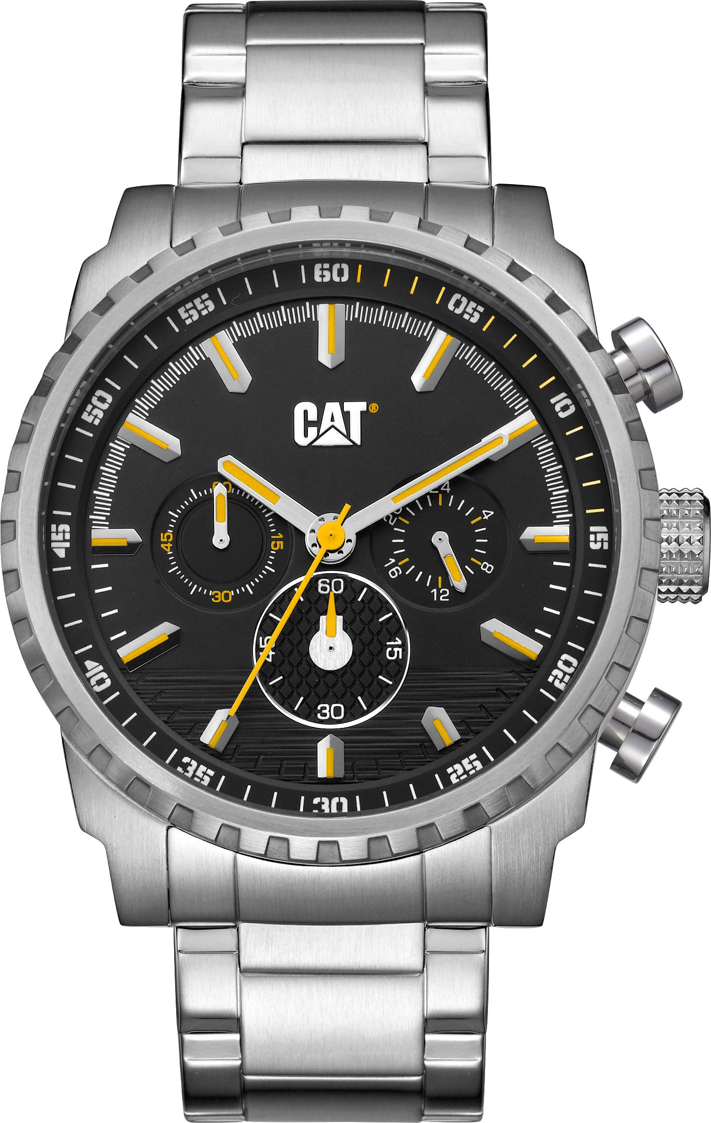 CaterpillarCAT Podium Chrono Men Watch, 45 mm case, Stainless Steel case, Stainless Steel or Rubber Strap