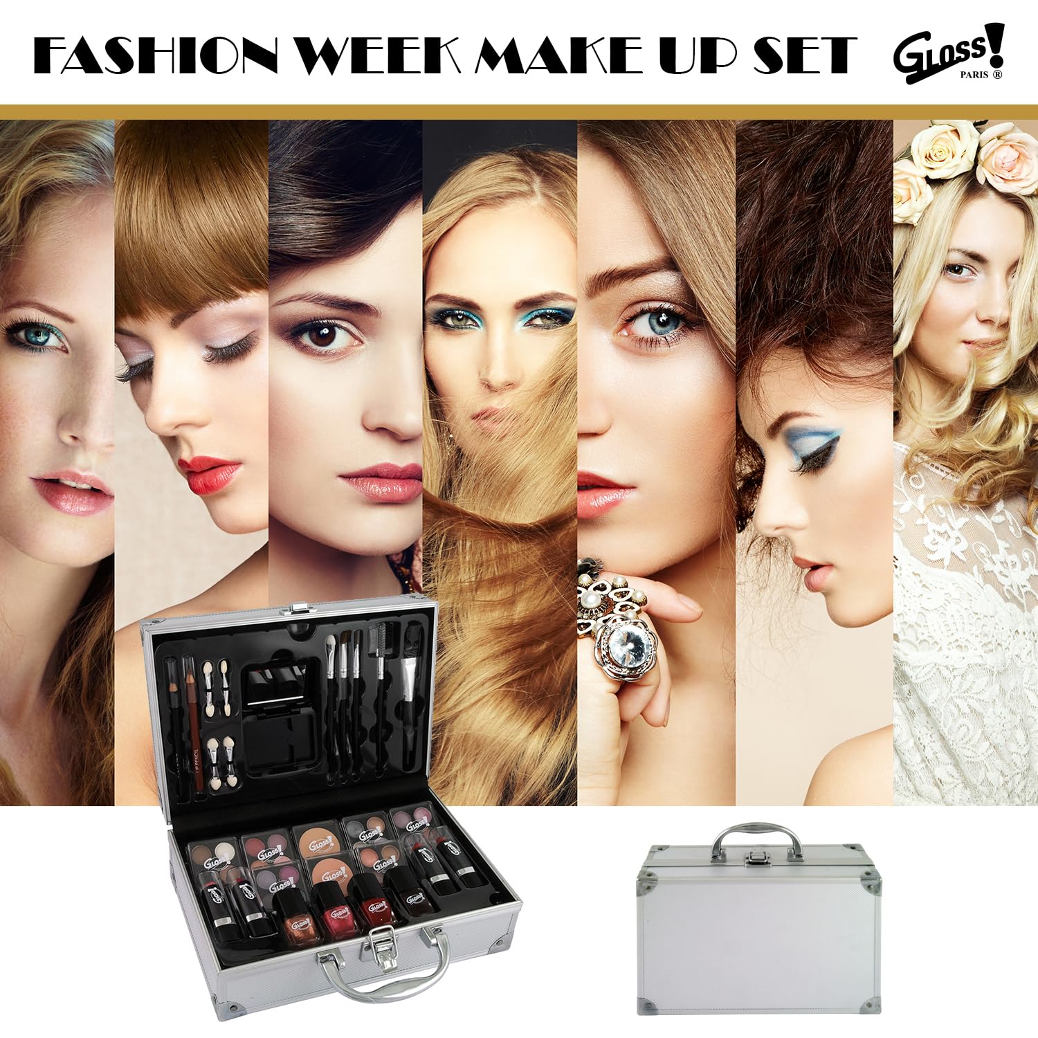 Makeup Palette and Case for Women 52 Pieces: Blush, Eyeshadow, Lipstick, Nail Polish, Multicolor - Image 2