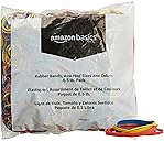 Amazon Basics Assorted Size and Color Rubber Bands, 0.5 lb.