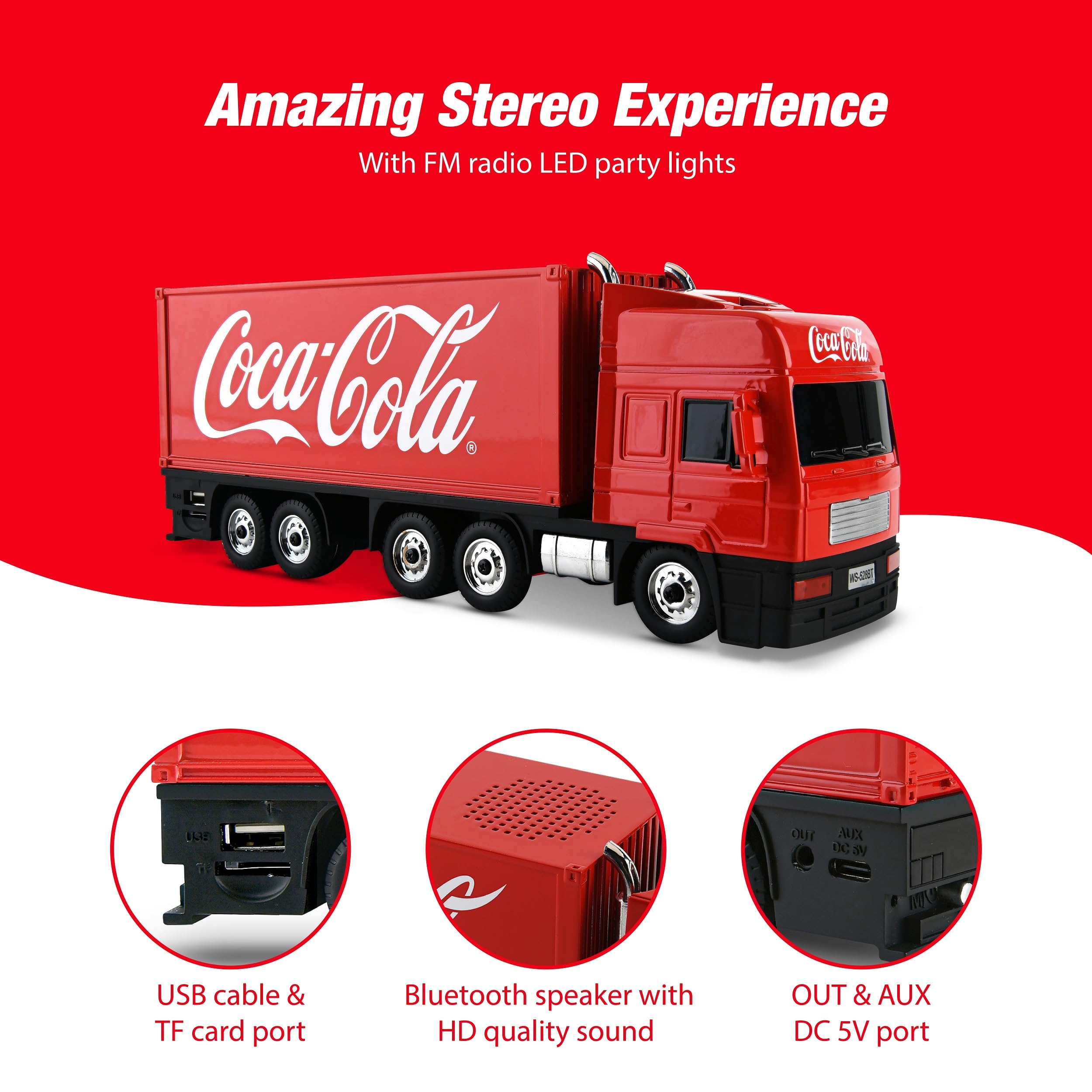 Coca-Cola Truck Replica Bluetooth Speaker with Deep Bass | USB