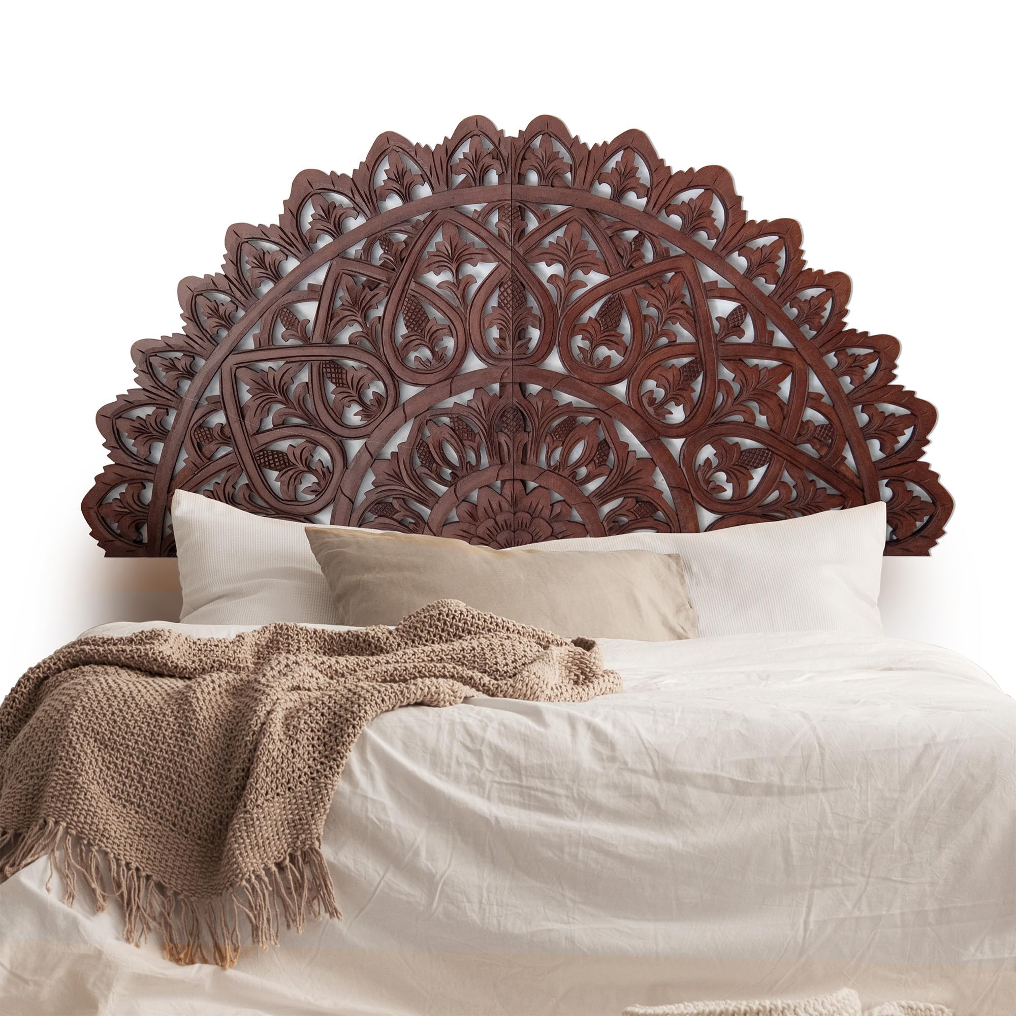 Half Moon Wood Headboard