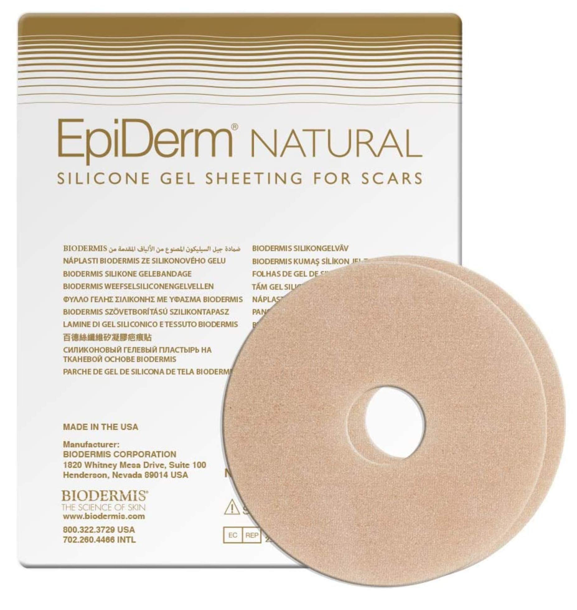 BIODERMIS - Cerotti Silicone Cicatrici | Riduce e Schiarisce Cicatrici | Adattabili a Tutte le Parti del Corpo | Riutilizzabile per Settimane, Color Carne, 1 unità, 100% Silicone