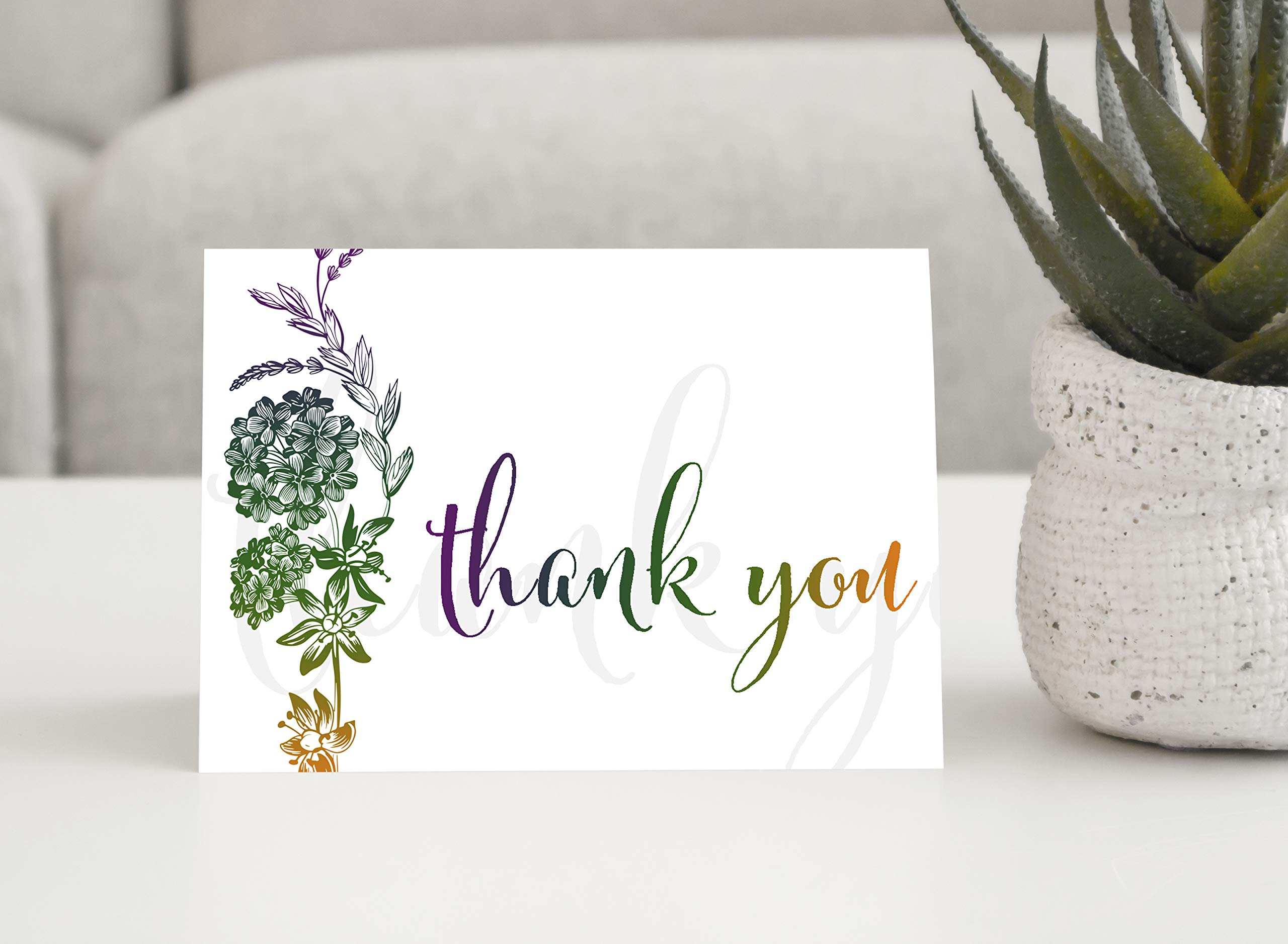 Set Da 100 Biglietti Di Ringraziamento Con Buste E Adesivi | Eleganti Cartoncini 10x15 Cm, 120 Adesivi E Penna Touchscreen Per Baby Shower, Matrimoni E Feste - 3