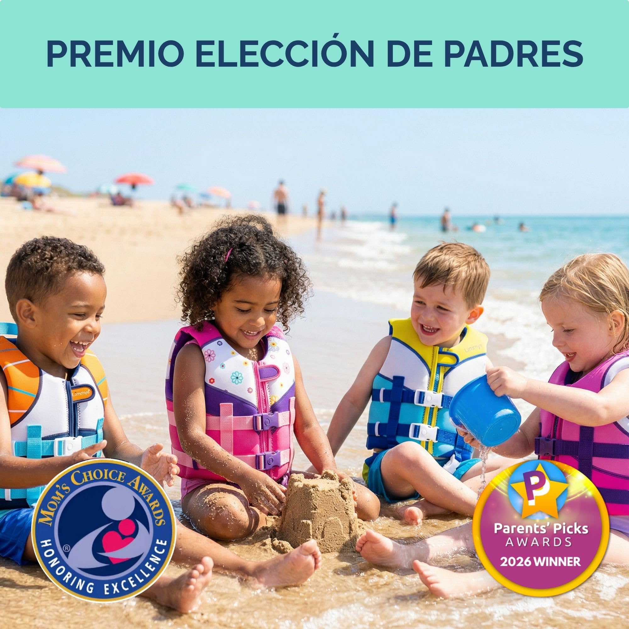 Limmys Chaleco de Natación para Niños – Ayuda a la Flotación con Paneles de Espuma Integrados, Certificado CE, Diseño Premiado, Doble Cierre con Cremallera YKK, Neopreno Premium Suave