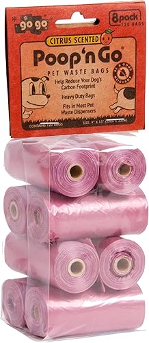 Vista 4 de Paquete de 8 bolsas (120 bolsas) Poop n Go Royal Blue Puppy Dog Animal Pet Waste Bags Recarga Rollos Azul Real
